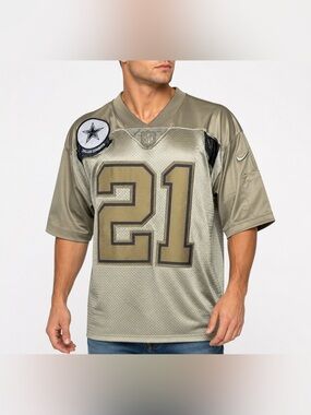 Milatary salute  green Football Jersey dallas cowboys Elliot 21 Xl